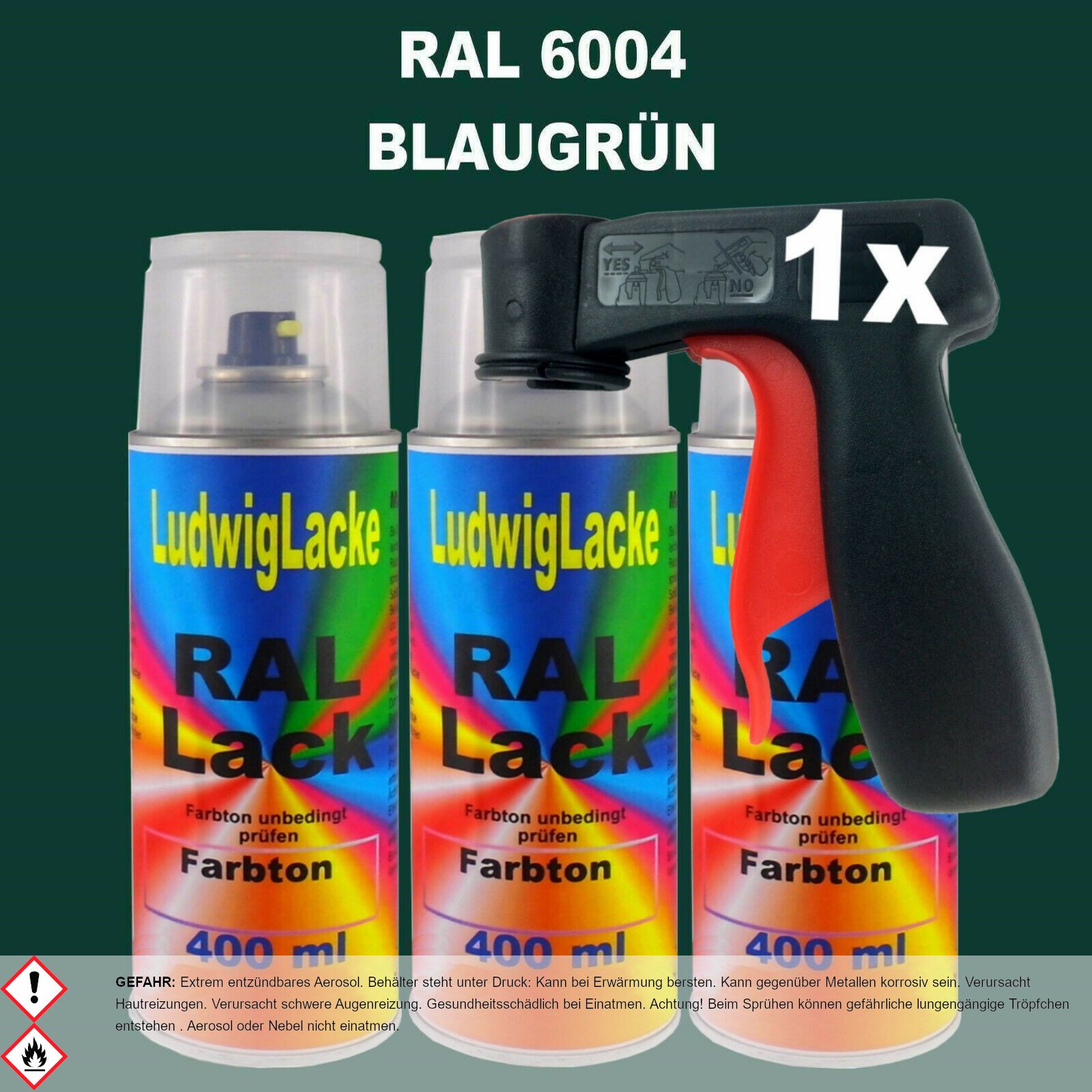 Bombe peinture RAL 6004 Vert bleu - Brillant