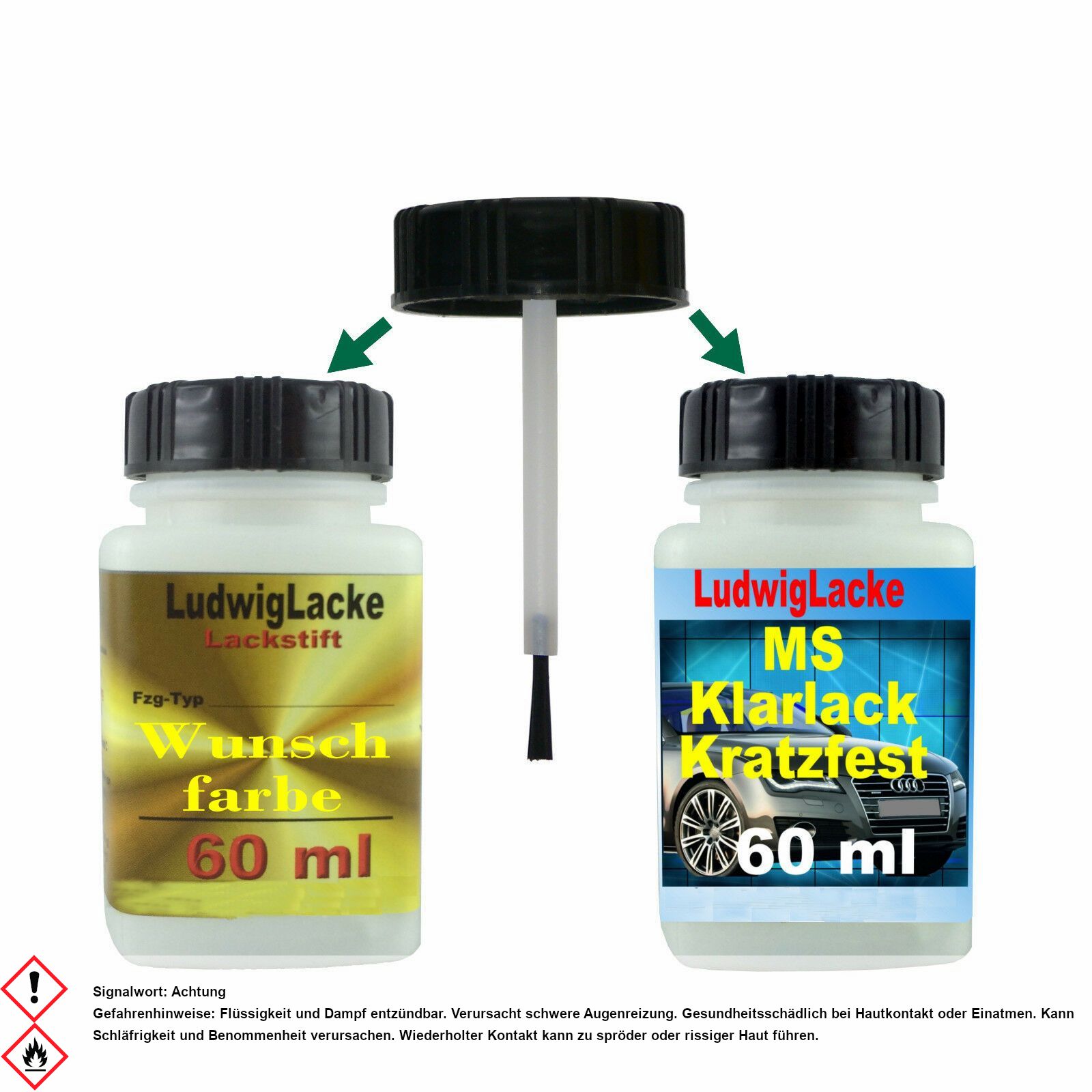 Aquablau Lc5u Lackstift Set Autolack 60ml Klarlack 60ml Fur Vw Eur 13 50 Picclick Fr